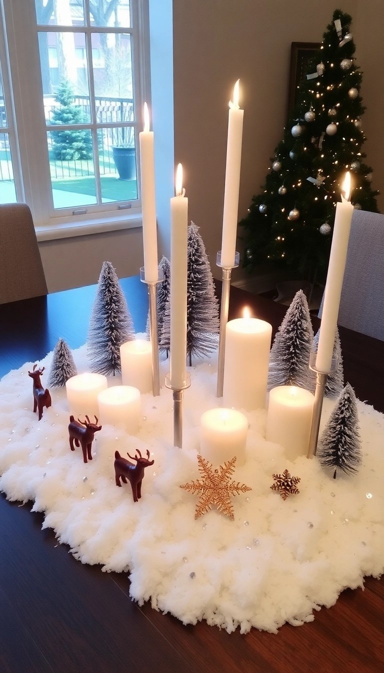 13 Seasonal Décor Ideas That'll Bring Your Holiday Get Together to Life! - 12. Snowy Table Centerpieces